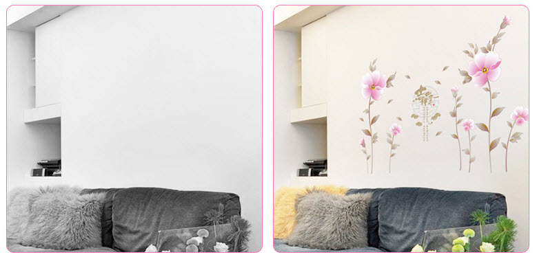 Decal hoa 5 cánh hồng nhạt